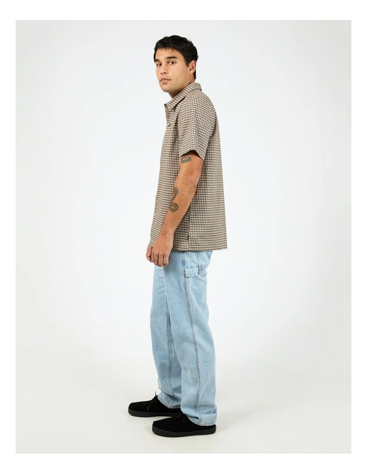 Steps Check Short Sleeve Shirt in Brown image 6