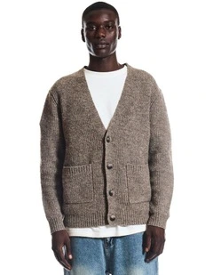 Presley Knitted Cardigan Brown Marl