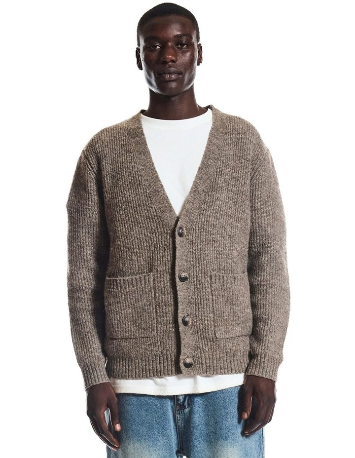 Presley Knitted Cardigan Brown Marl image 1