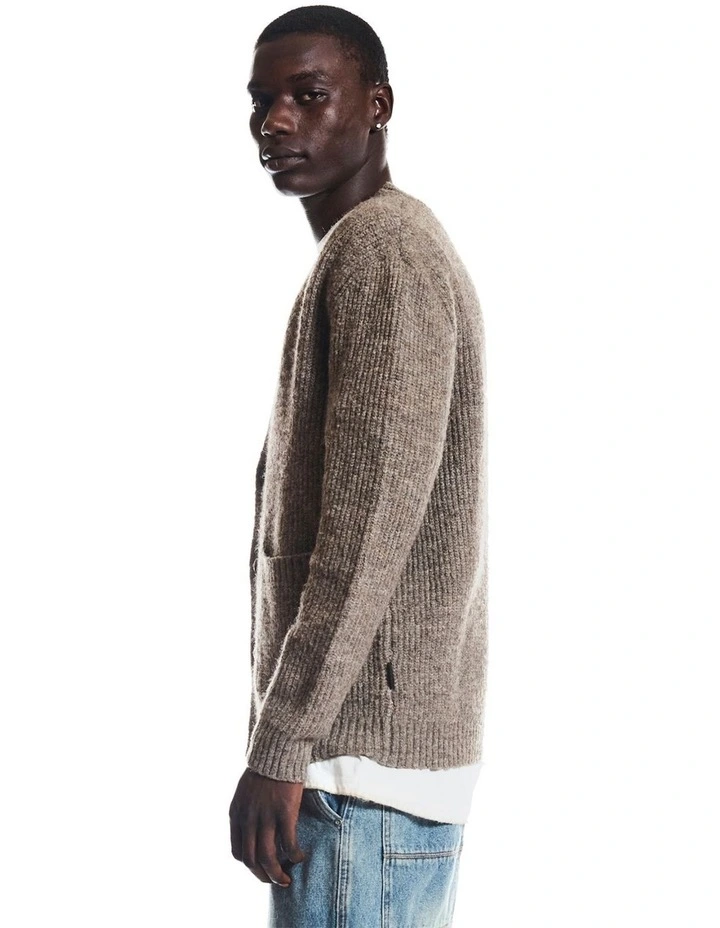 Presley Knitted Cardigan Brown Marl image 3