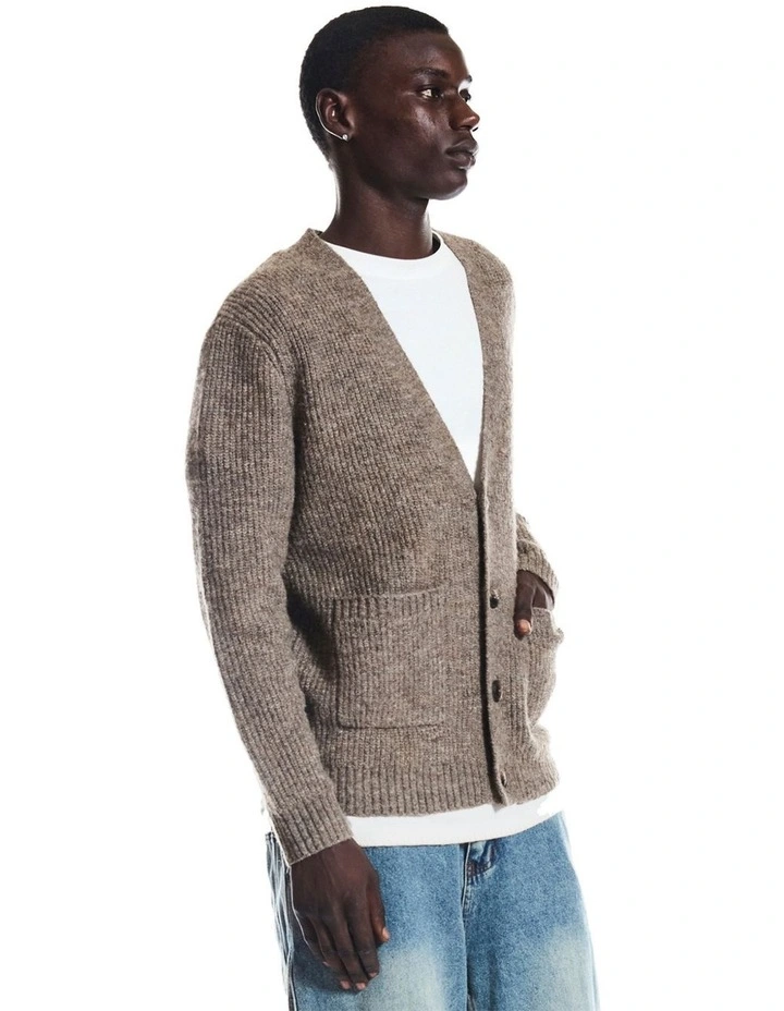Presley Knitted Cardigan Brown Marl image 4