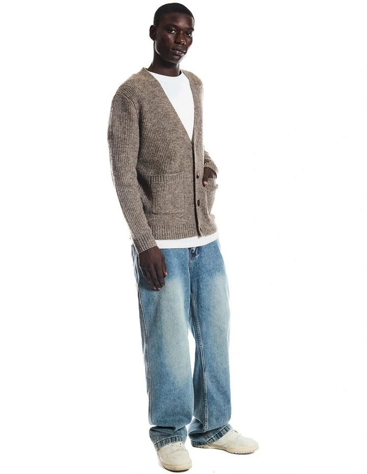 Presley Knitted Cardigan Brown Marl image 5
