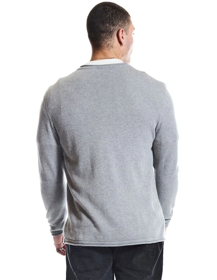 Cedar Knitted Crew in Grey image 2
