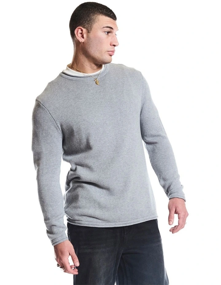Cedar Knitted Crew in Grey image 4