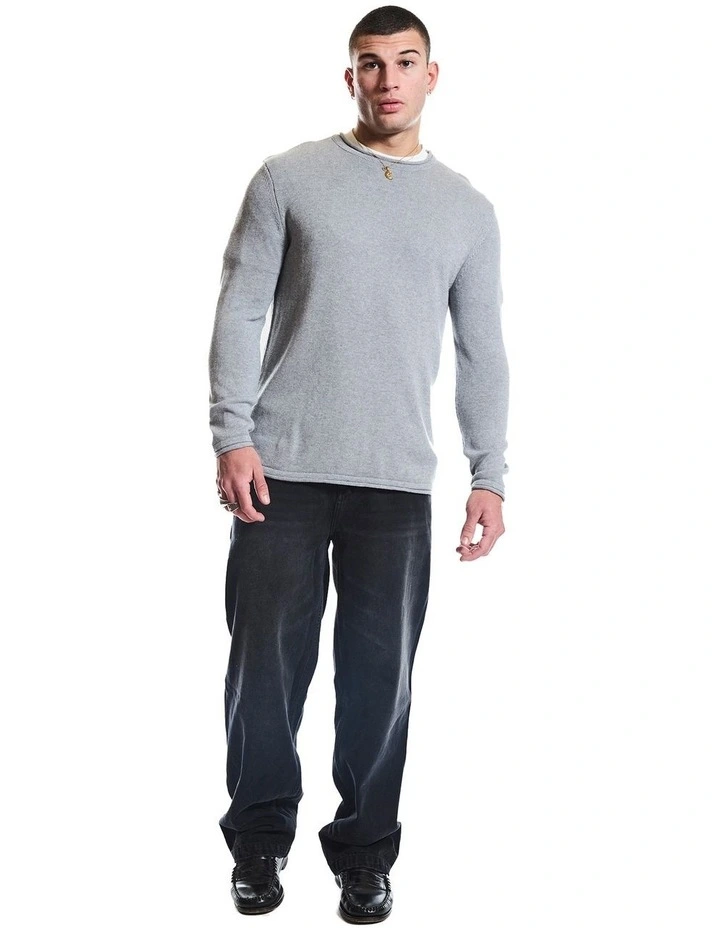 Cedar Knitted Crew in Grey image 5