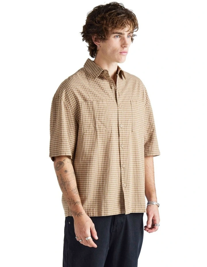 Evan Short Sleeve Shirt in Tan image 4