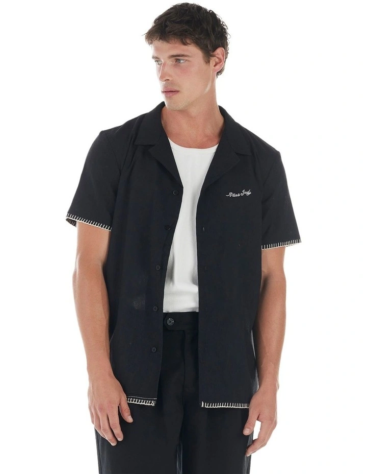 James Short Sleeve Shirt in Black image 4