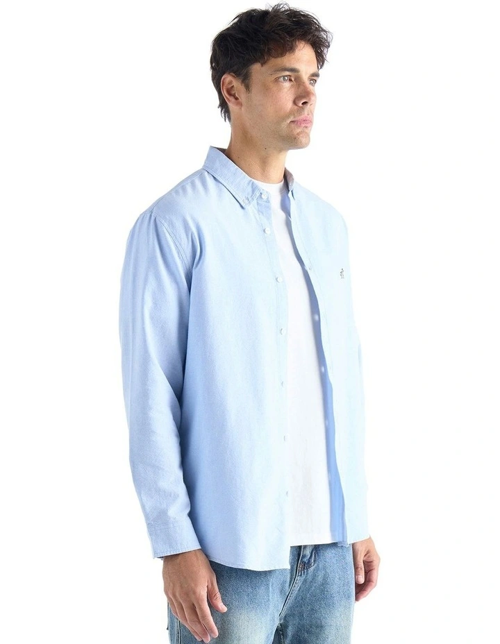 Oxford Long Sleeve Shirt in Blue image 4