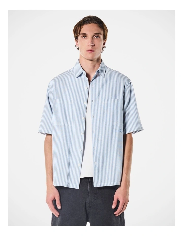 Theo Ss Shirt Navy Off White image 1