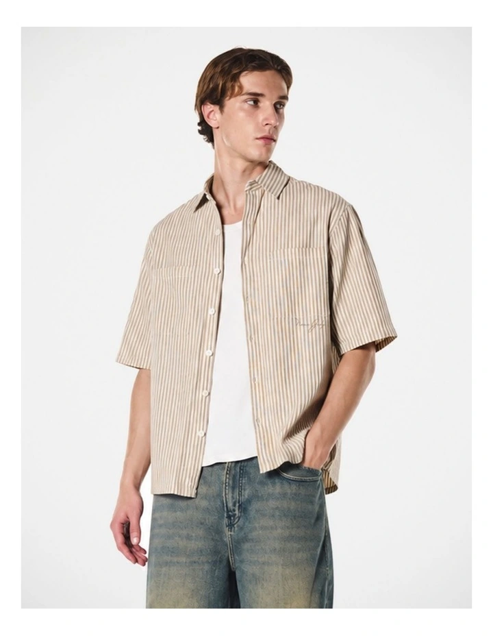 Theo Ss Shirt Brown Off White image 1