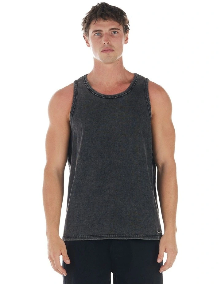 Winston Rib Singlet in Enzyme Black image 1