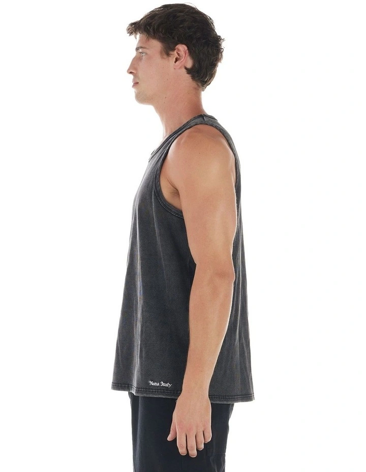 Winston Rib Singlet in Enzyme Black image 3