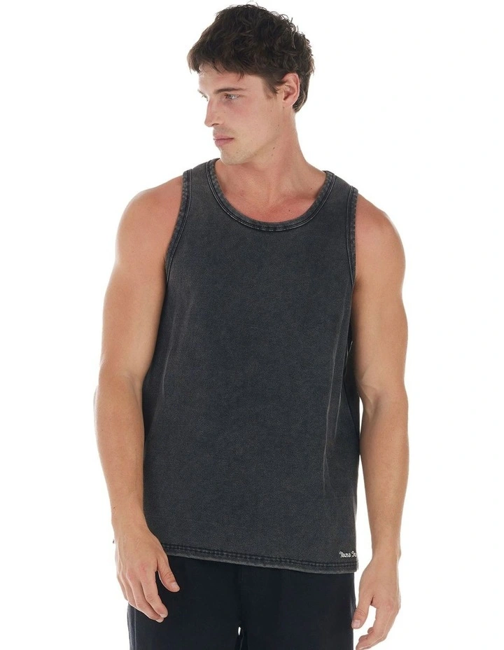 Winston Rib Singlet in Enzyme Black image 4