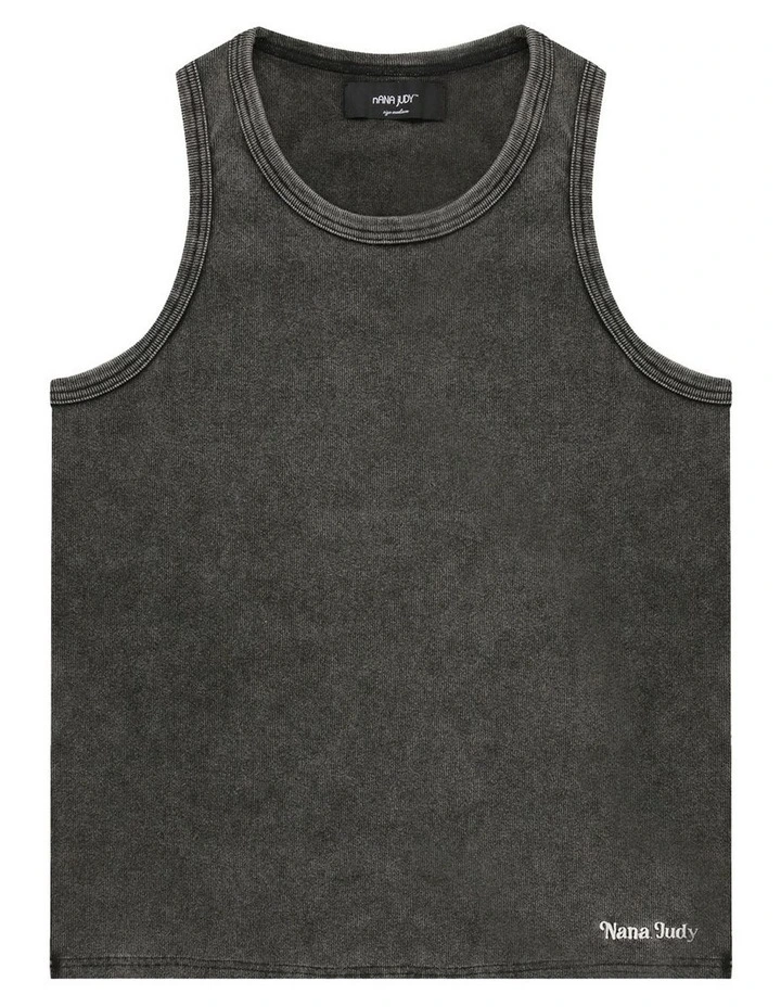 Winston Rib Singlet in Enzyme Black image 6