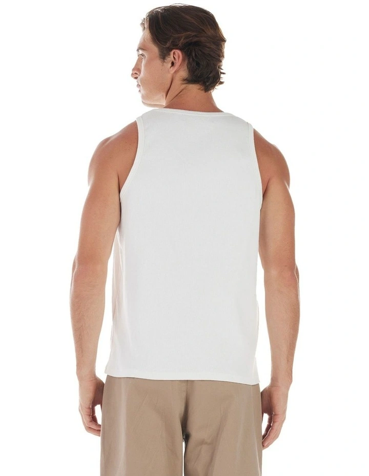 Winston Rib Singlet in Off White image 2