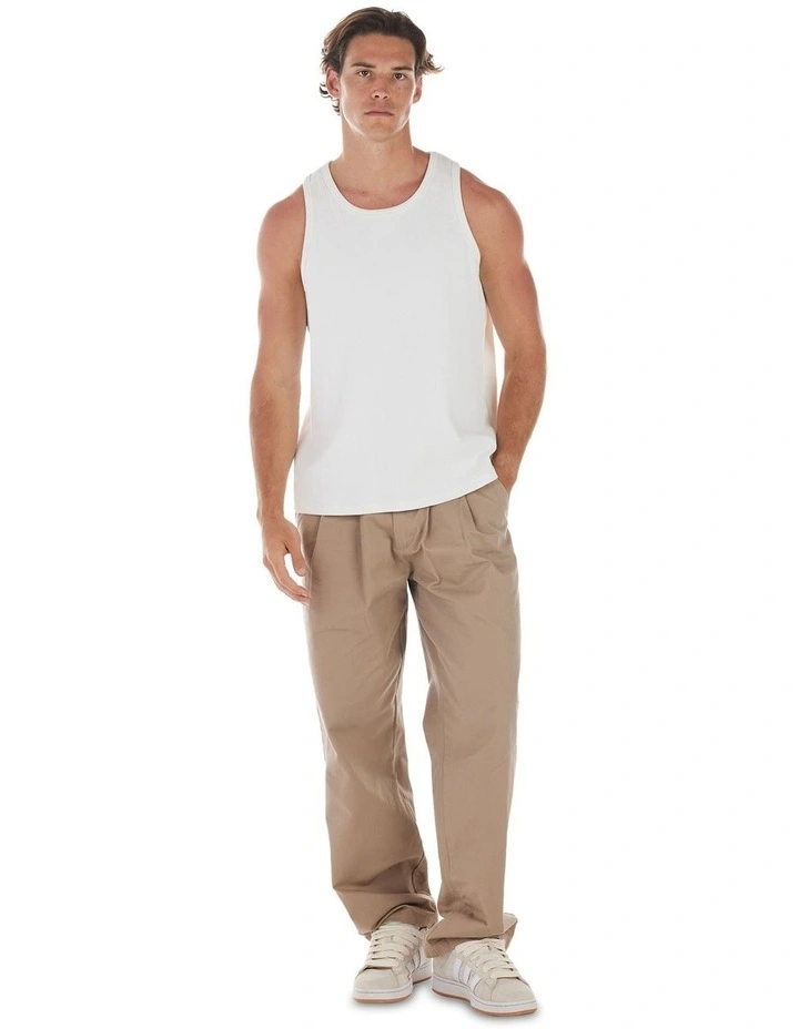 Winston Rib Singlet in Off White image 4