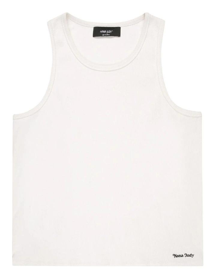 Winston Rib Singlet in Off White image 6