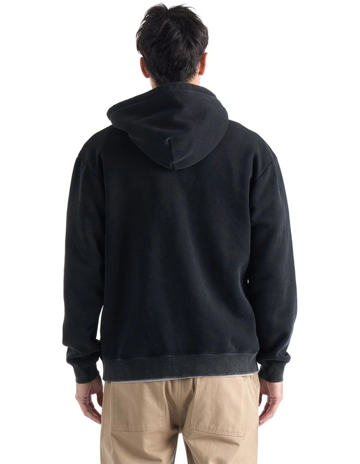 Floyd Zip Through Hoodie in Enzyme Black image 2
