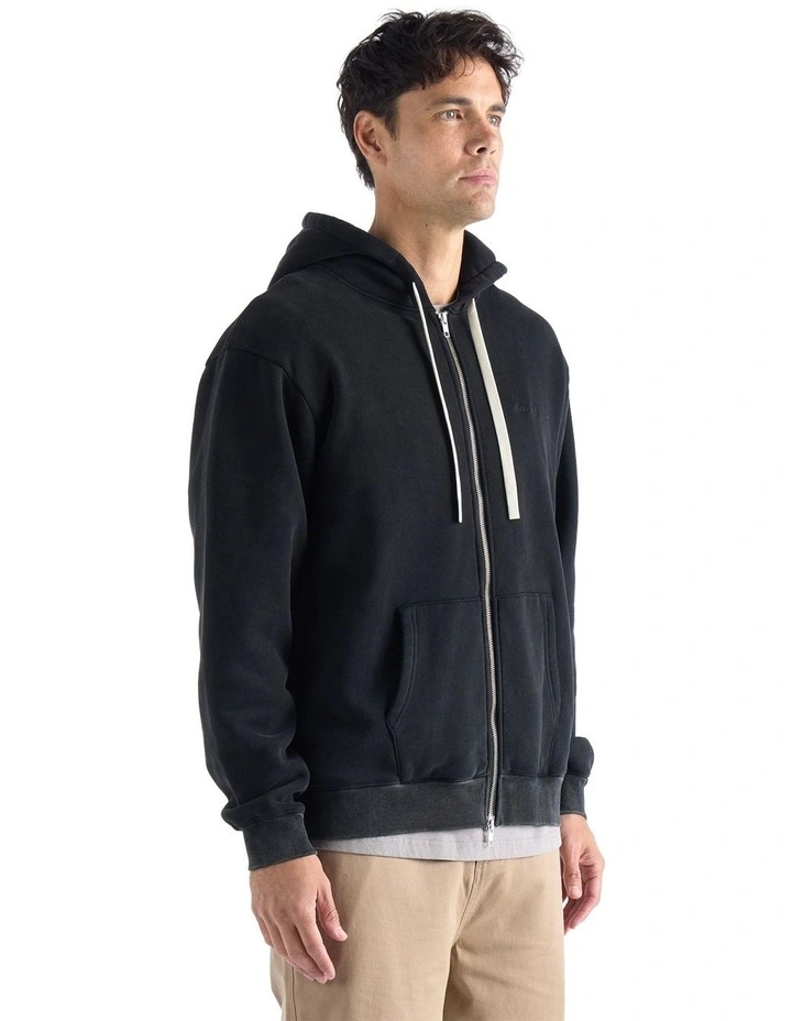 Floyd Zip Through Hoodie in Enzyme Black image 4