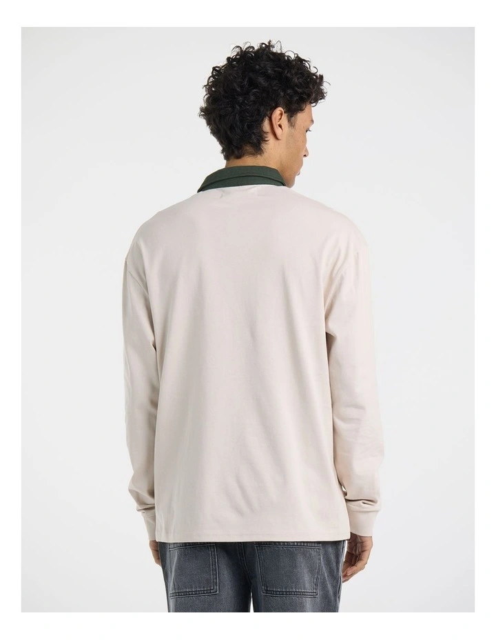 Le Val Rugby Polo in Bone and Emerald image 2