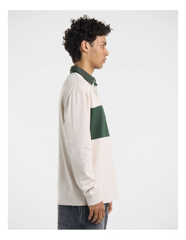 Le Val Rugby Polo in Bone and Emerald image 3