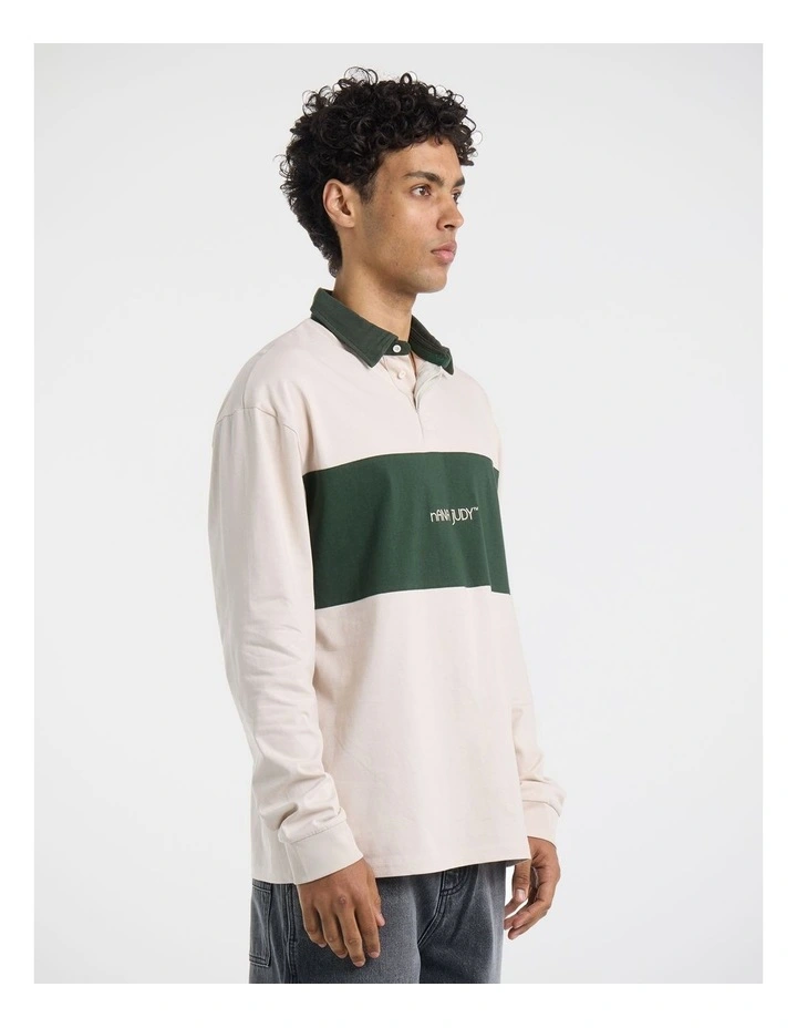 Le Val Rugby Polo in Bone and Emerald image 4