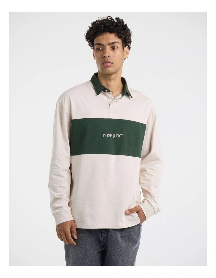 Le Val Rugby Polo in Bone and Emerald image 5