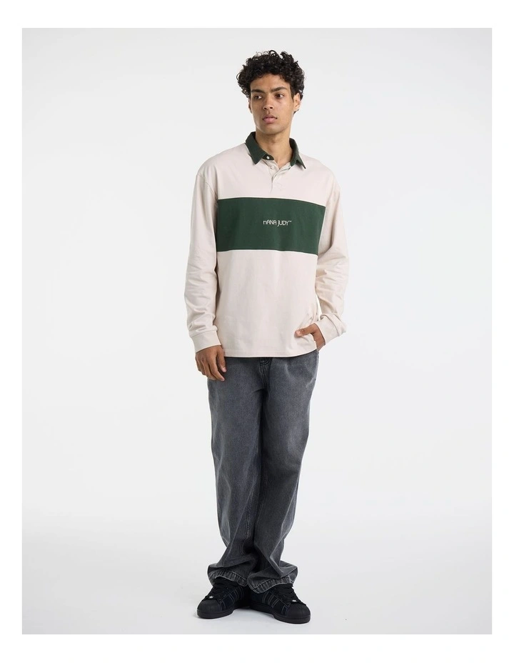 Le Val Rugby Polo in Bone and Emerald image 6