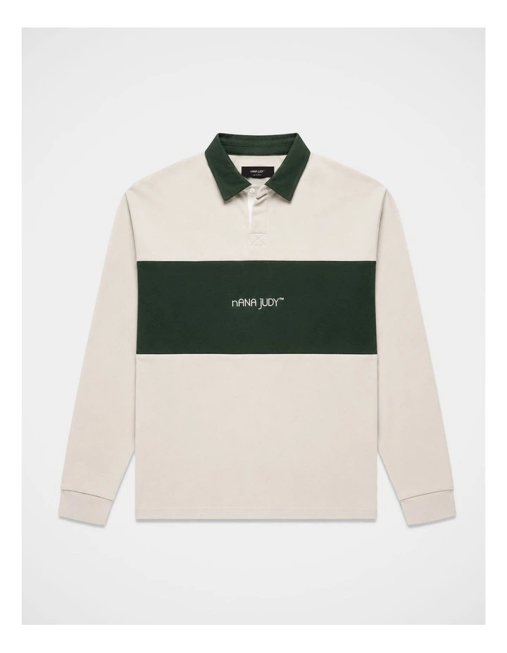 Le Val Rugby Polo in Bone and Emerald image 7