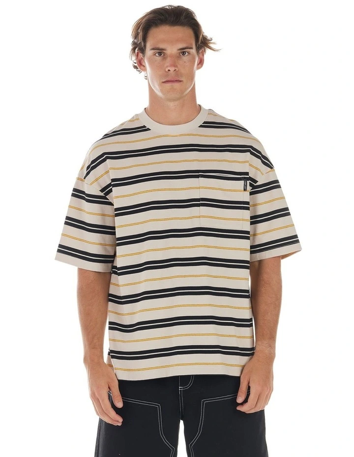 Patrick T-shirt in Yellow Black Stripe image 1