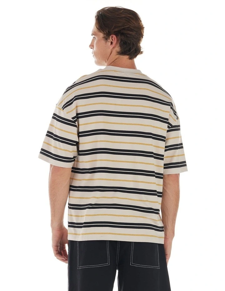 Patrick T-shirt in Yellow Black Stripe image 2