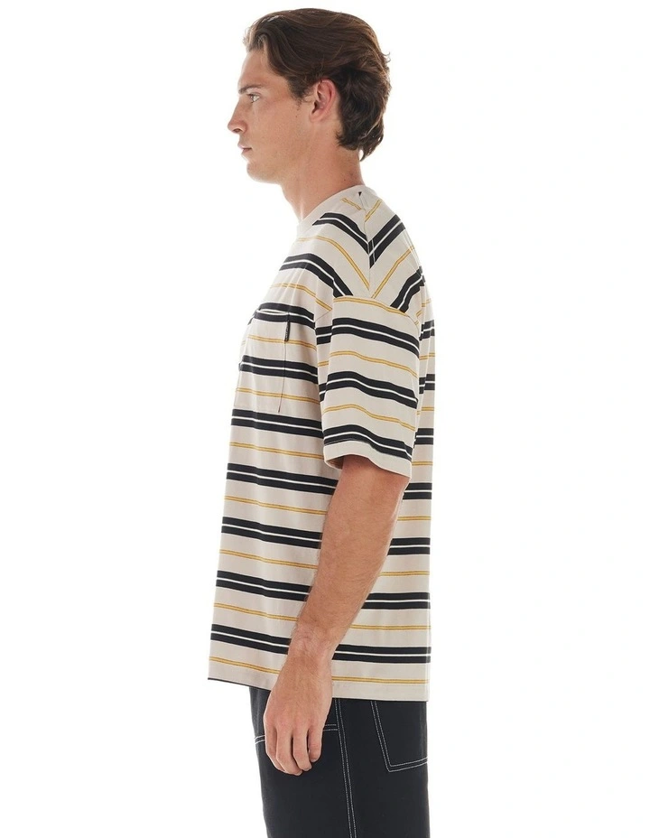 Patrick T-shirt in Yellow Black Stripe image 3