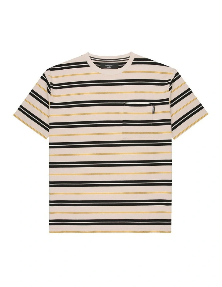 Patrick T-shirt in Yellow Black Stripe image 6