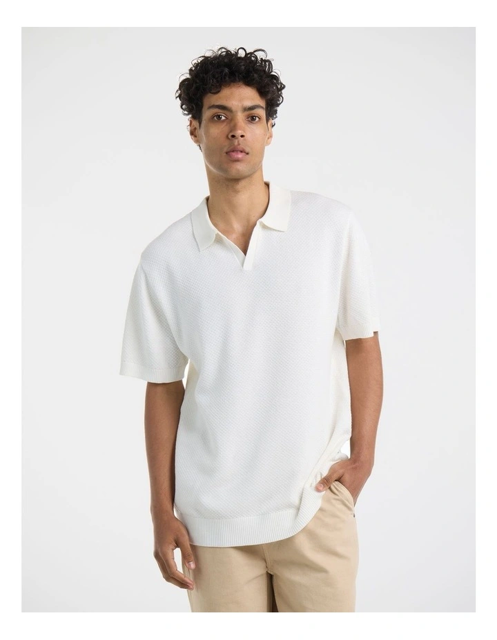 Francois Knitted Polo Off White image 1