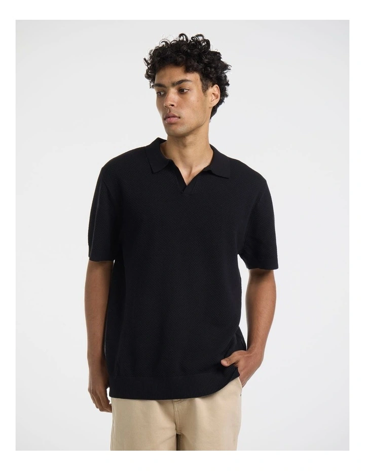 Francois Knitted Polo Black image 1
