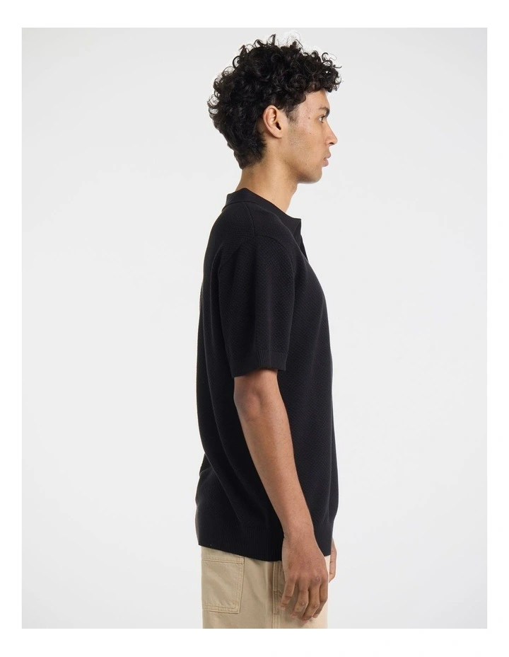 Francois Knitted Polo Black image 3