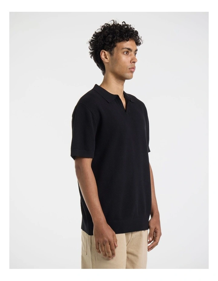 Francois Knitted Polo Black image 4