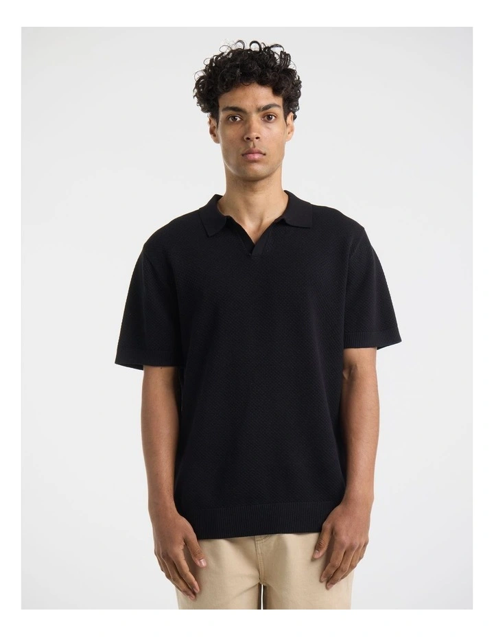 Francois Knitted Polo Black image 5