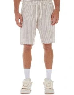 Theo Short in Beige/Bone Stripe
