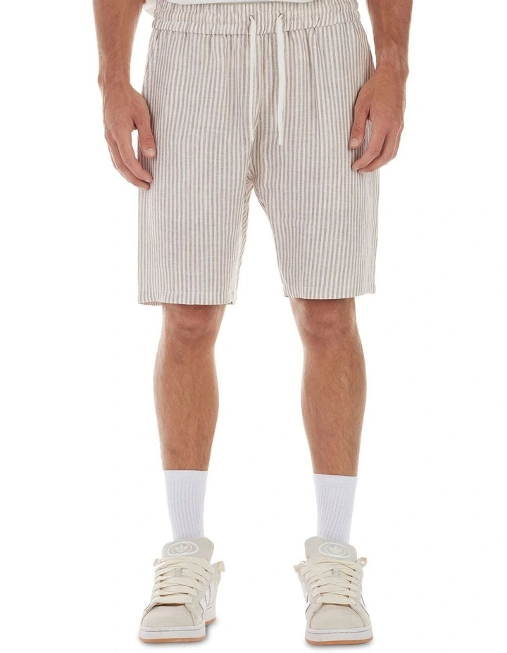Theo Short in Beige/Bone Stripe image 1