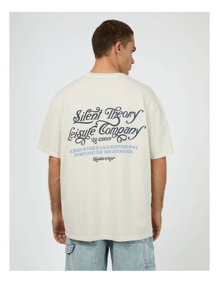 Leisure Box Fit Tee in Cream image 2