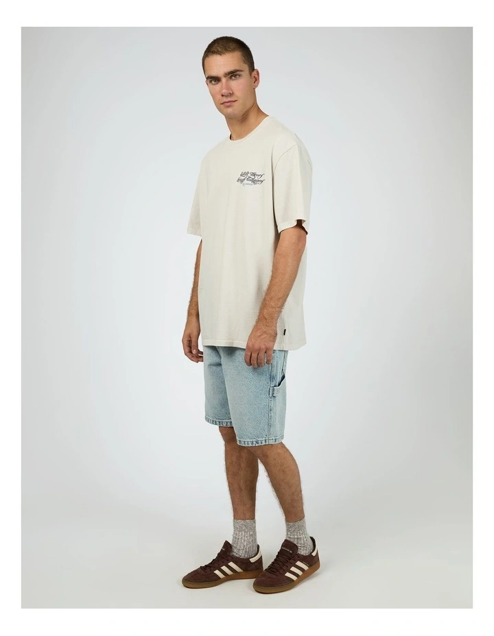 Leisure Box Fit Tee in Cream image 6