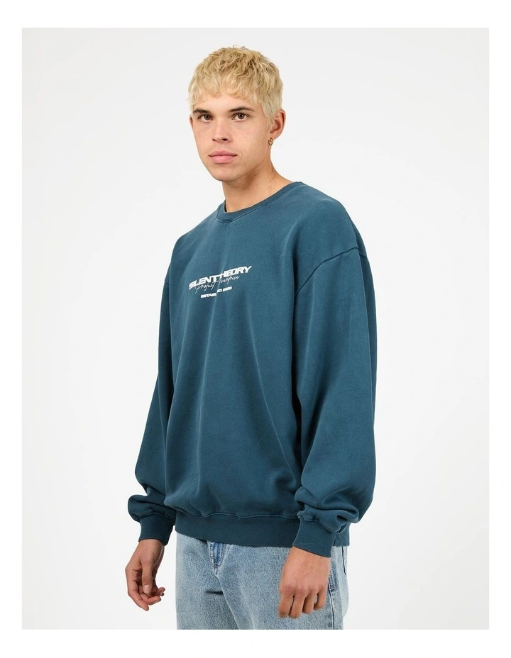 Charger Crew Sweat T-shirt in Blue image 4