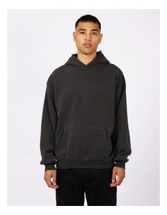 Box Hoodie in Washed Black