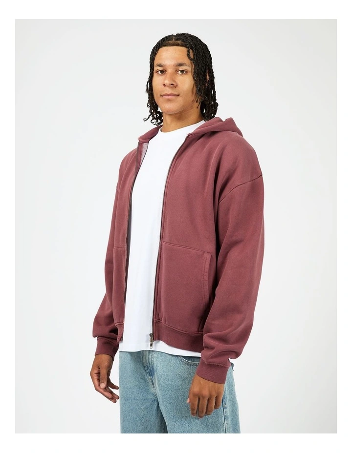 Zip Box Hoodie in Plum image 3