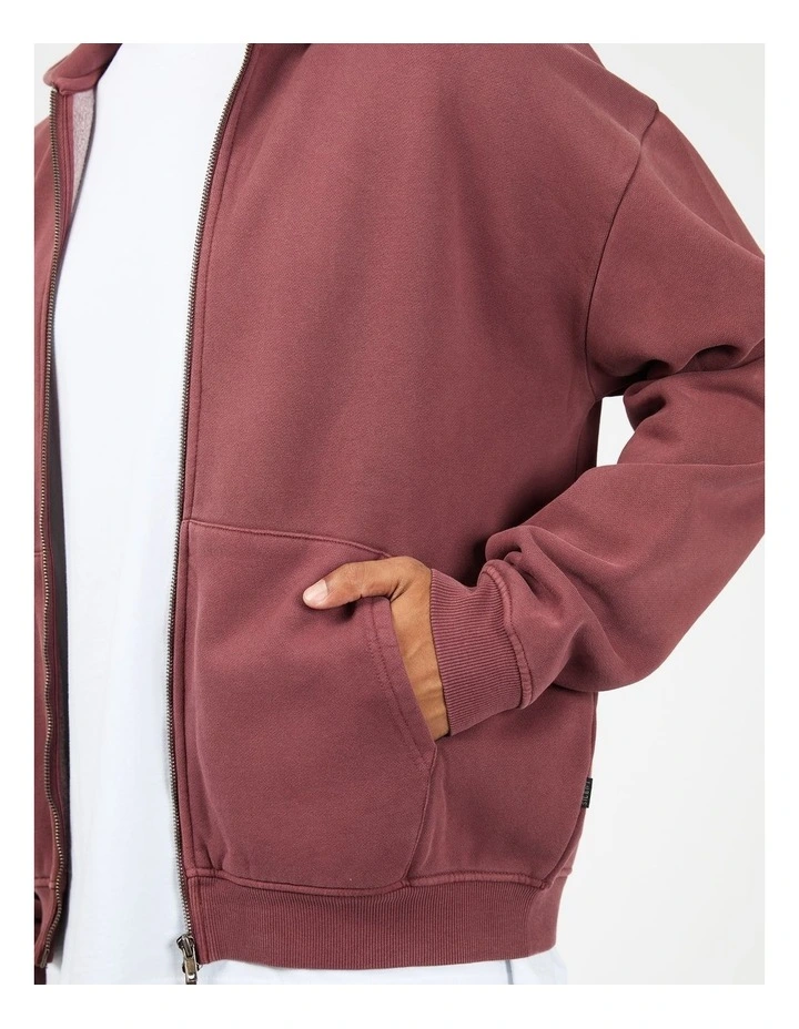 Zip Box Hoodie in Plum image 4