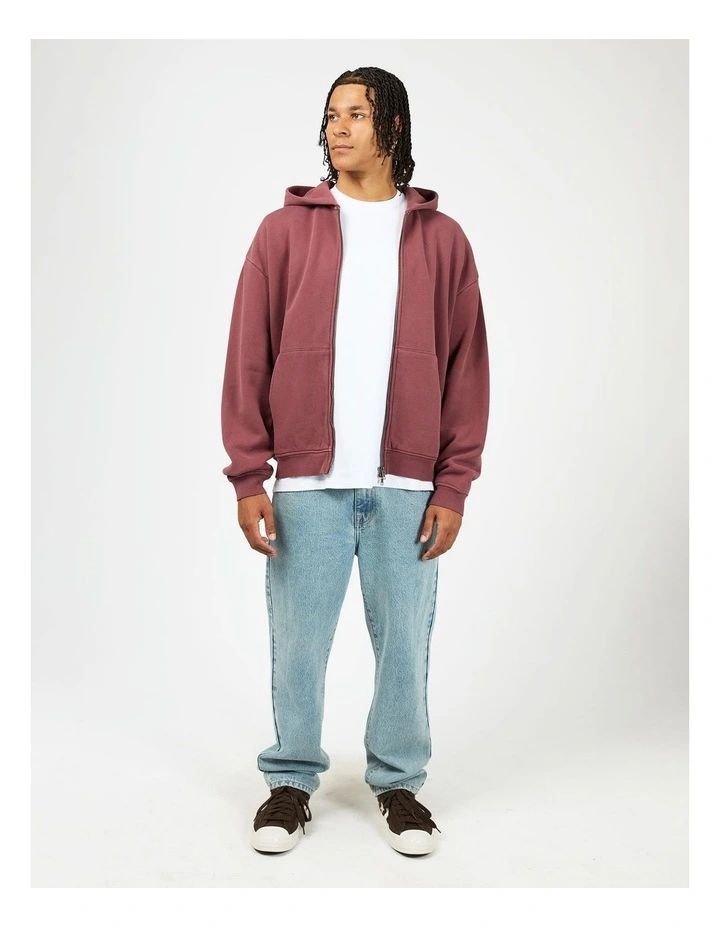 Zip Box Hoodie in Plum image 5