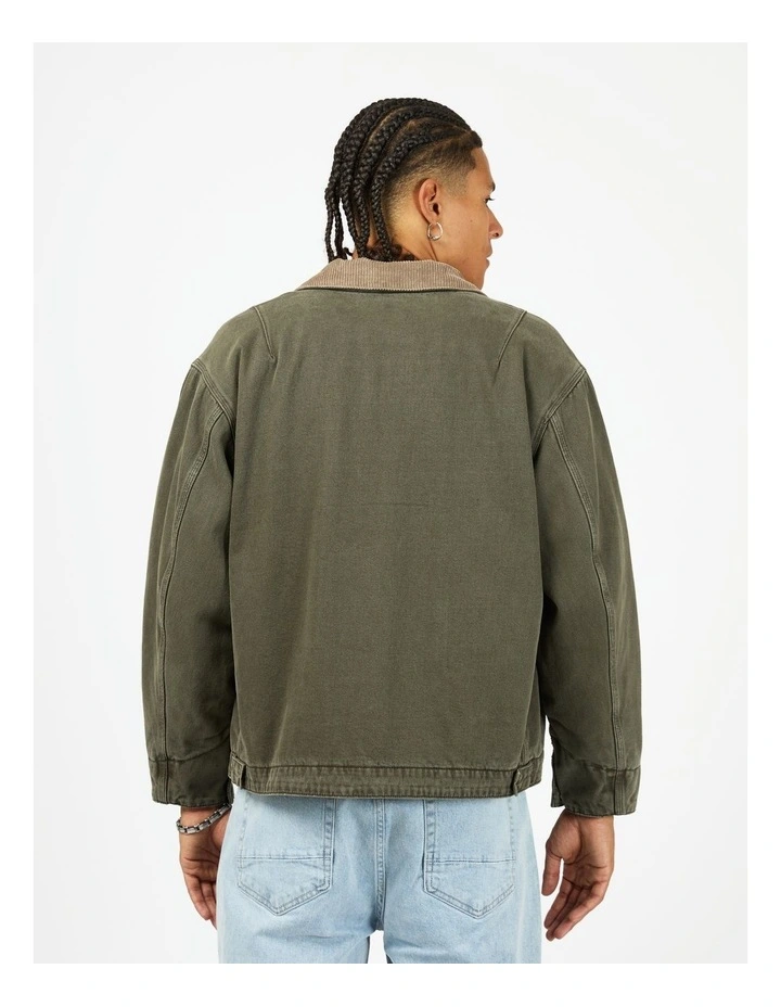 Barn Jacket in Khaki image 2