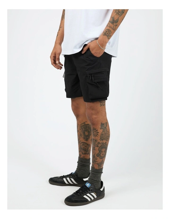 Premo Cargo Short in Black image 3