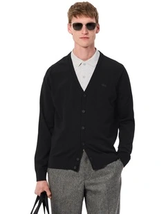 Essential Wool Cardigan in Black